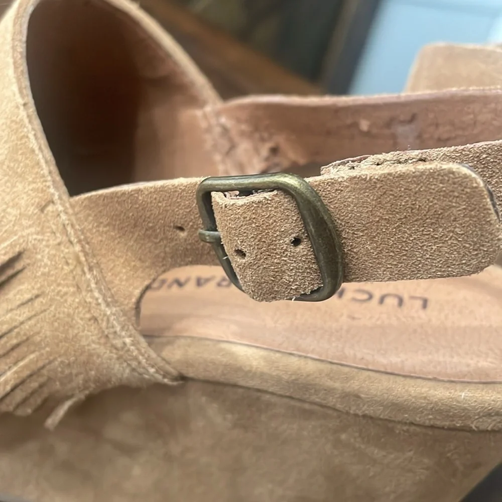 LUCKY BRAND Jeena Fringe Suede Wedges - Picture 13 of 16